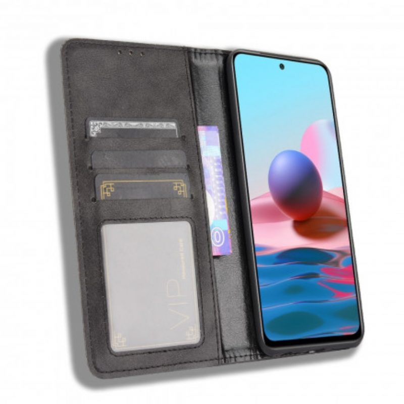 Bescherming Hoesje voor Xiaomi Redmi Note 10 / 10S Folio-hoesje Gestileerd Vintage Leereffect