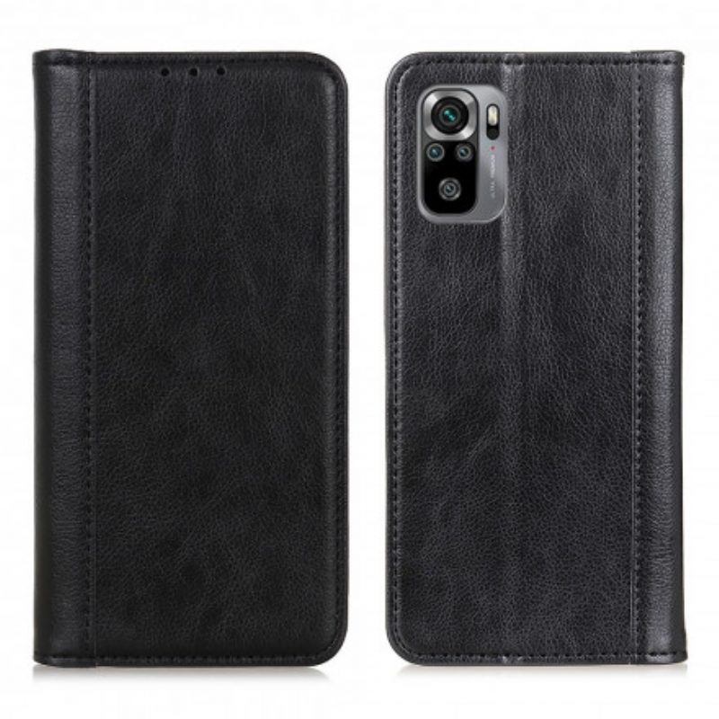 Bescherming Hoesje voor Xiaomi Redmi Note 10 / 10S Folio-hoesje Litchi Split Lederen Versie