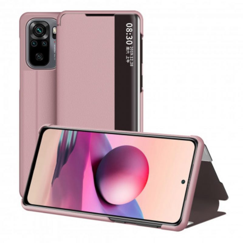 Bescherming Hoesje voor Xiaomi Redmi Note 10 / 10S Premium Kunstleer