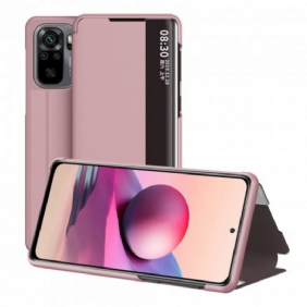 Bescherming Hoesje voor Xiaomi Redmi Note 10 / 10S Premium Kunstleer