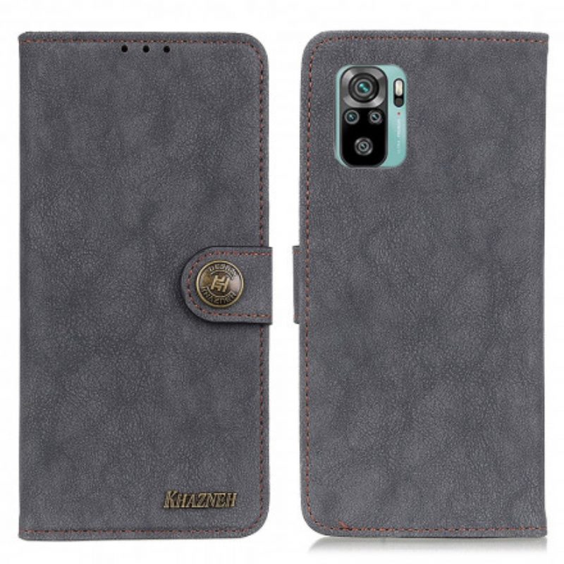 Folio-hoesje voor Xiaomi Redmi Note 10 / 10S Khazneh Retro Splitleer