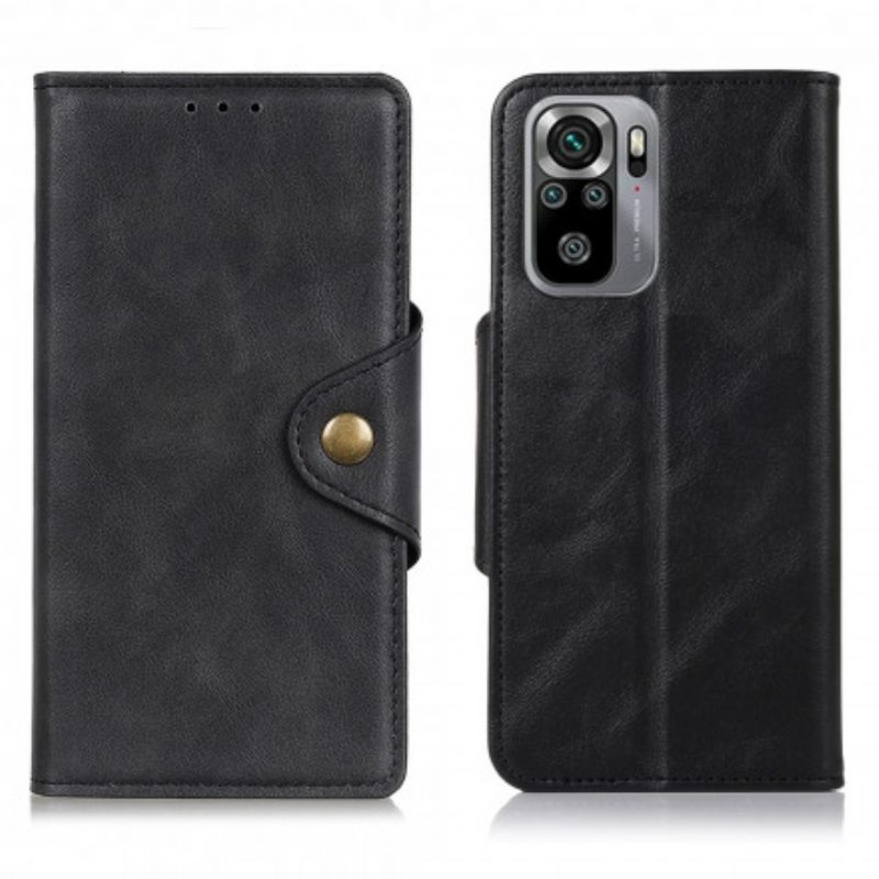 Folio-hoesje voor Xiaomi Redmi Note 10 / 10S Knoop Van Imitatieleer