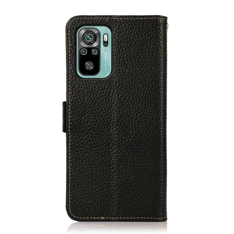 Folio-hoesje voor Xiaomi Redmi Note 10 / 10S Lychee Leer Khazneh Rfid