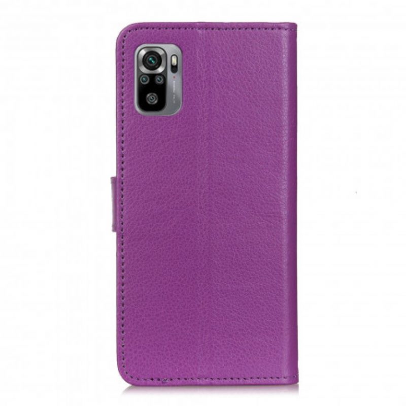 Folio-hoesje voor Xiaomi Redmi Note 10 / 10S Premium Litchi-leereffect