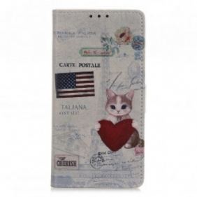 Folio-hoesje voor Xiaomi Redmi Note 10 / 10S Reiziger Kat