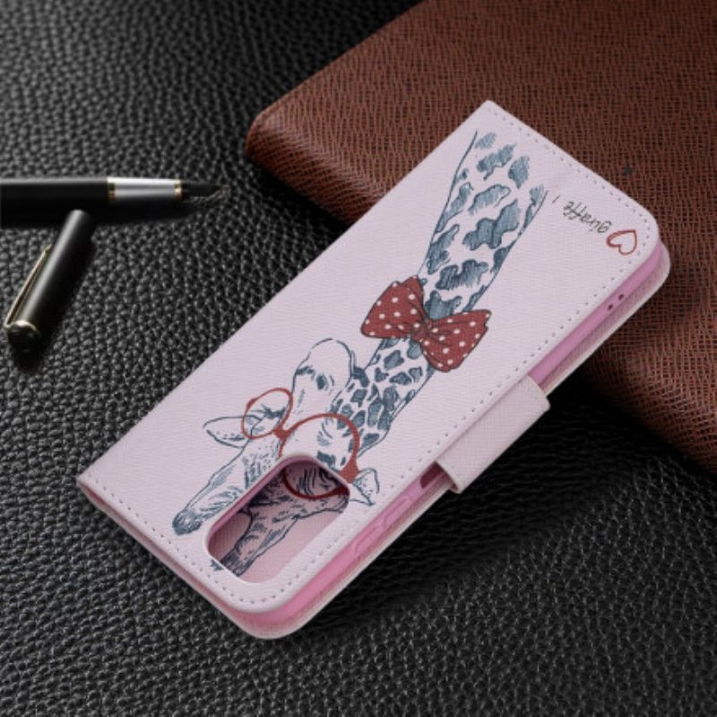 Folio-hoesje voor Xiaomi Redmi Note 10 / 10S Slimme Giraf