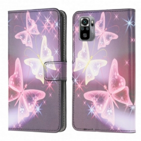 Folio-hoesje voor Xiaomi Redmi Note 10 / 10S Vlinders En Bloemen