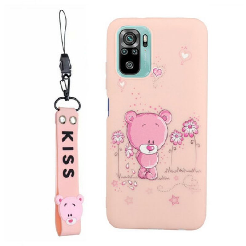 Hoesje voor Xiaomi Redmi Note 10 / 10S Beer Met Lanyard