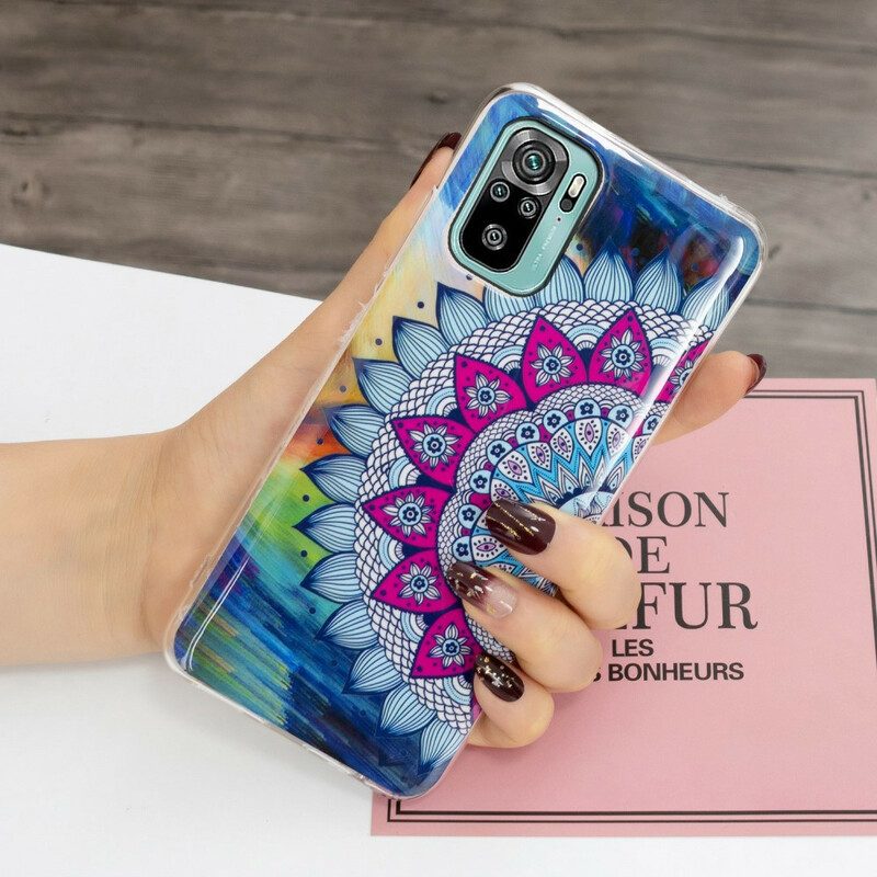 Hoesje voor Xiaomi Redmi Note 10 / 10S Fluorescerende Kleurrijke Mandala