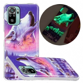 Hoesje voor Xiaomi Redmi Note 10 / 10S Fluorescerende Wolf-serie