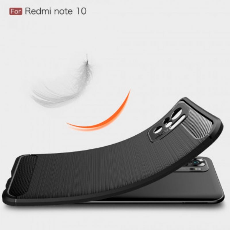 Hoesje voor Xiaomi Redmi Note 10 / 10S Geborstelde Koolstofvezel