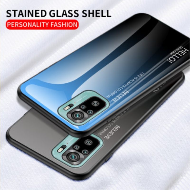 Hoesje voor Xiaomi Redmi Note 10 / 10S Gehard Glas Hallo