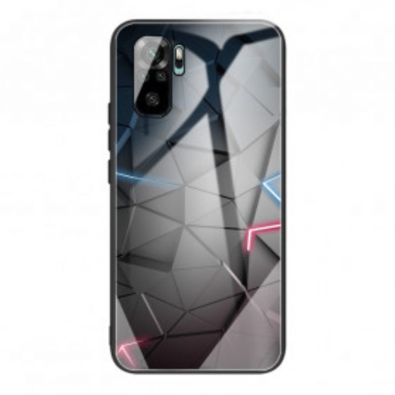 Hoesje voor Xiaomi Redmi Note 10 / 10S Geometrie Van Gehard Glas