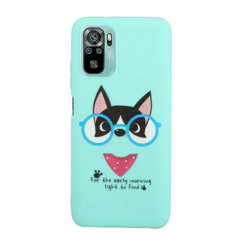 Hoesje voor Xiaomi Redmi Note 10 / 10S Hond Met Lanyard Kiss