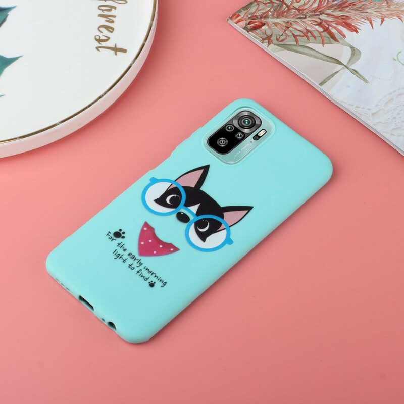 Hoesje voor Xiaomi Redmi Note 10 / 10S Hond Met Lanyard Kiss