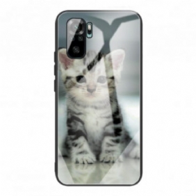 Hoesje voor Xiaomi Redmi Note 10 / 10S Kitten Gehard Glas