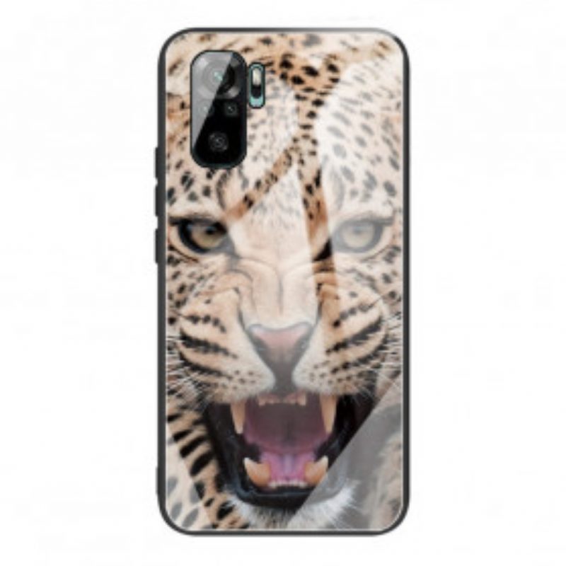 Hoesje voor Xiaomi Redmi Note 10 / 10S Luipaard Gehard Glas