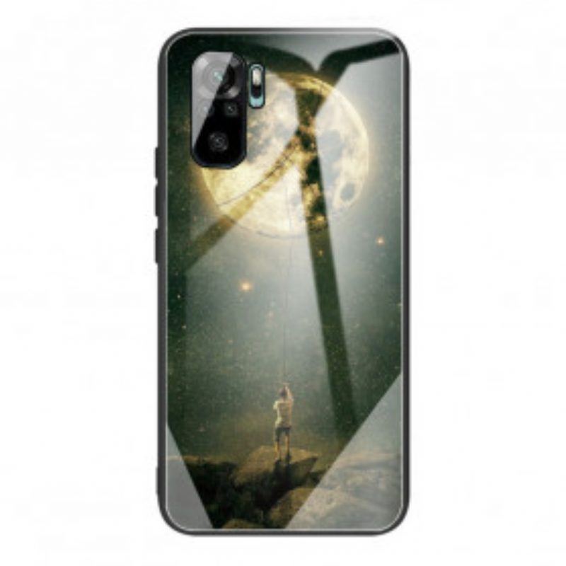 Hoesje voor Xiaomi Redmi Note 10 / 10S Moon Man Gehard Glas