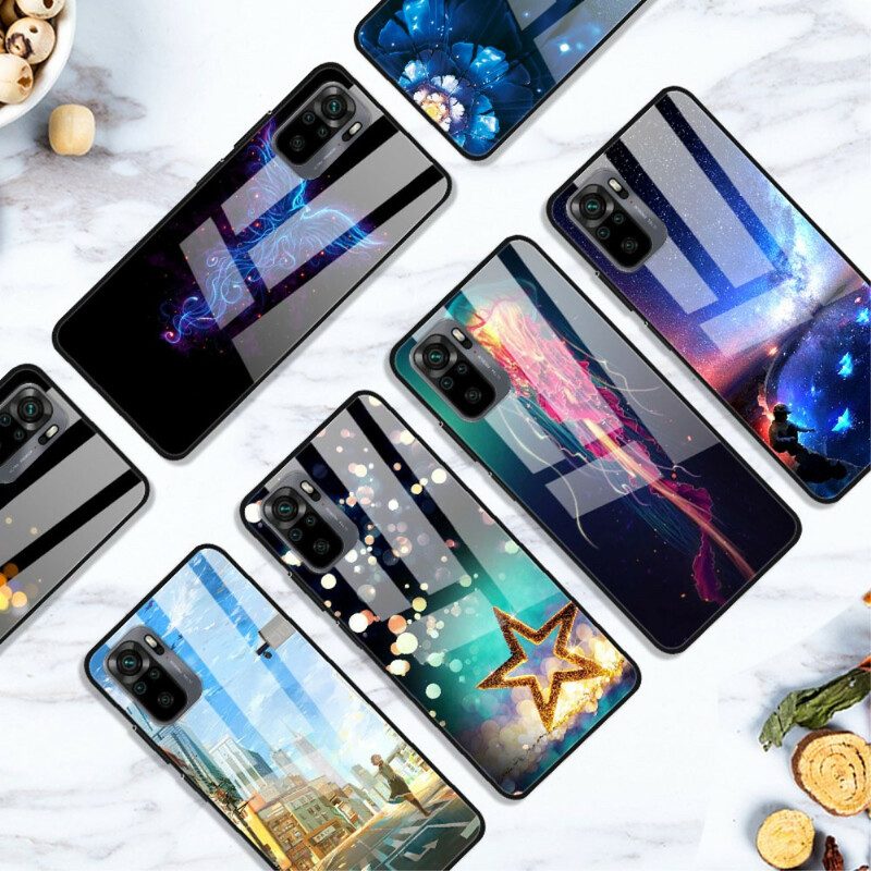 Hoesje voor Xiaomi Redmi Note 10 / 10S Premium Kleuren Gehard Glas