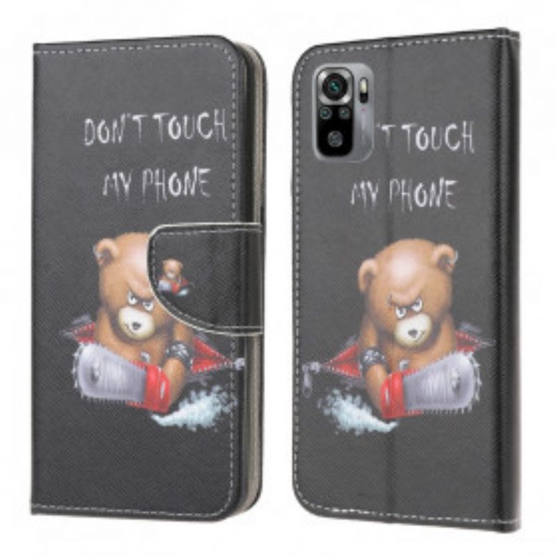 Leren Hoesje voor Xiaomi Redmi Note 10 / 10S Gevaarlijke Beer