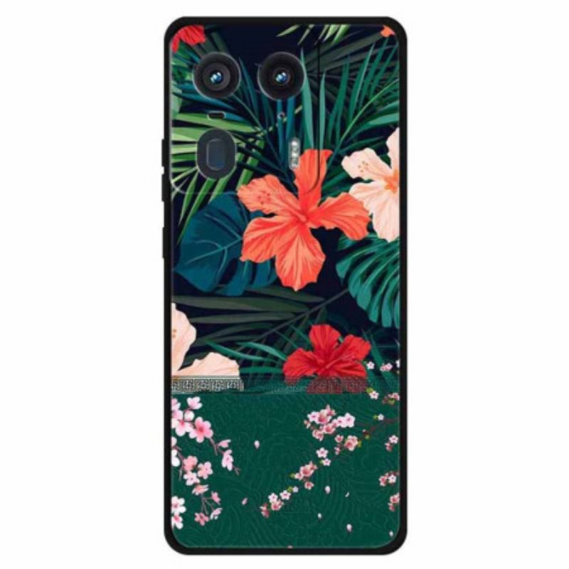 Hoesje Voor Motorola Edge 50 Ultra Bloemenpatroon