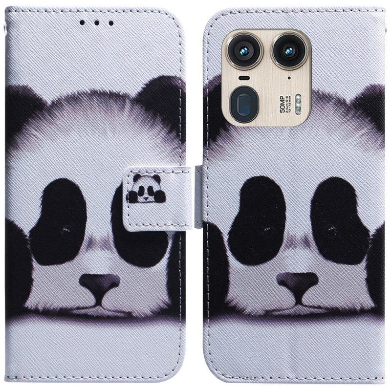 Leren Hoesje Motorola Edge 50 Ultra Panda Bescherming Hoesje