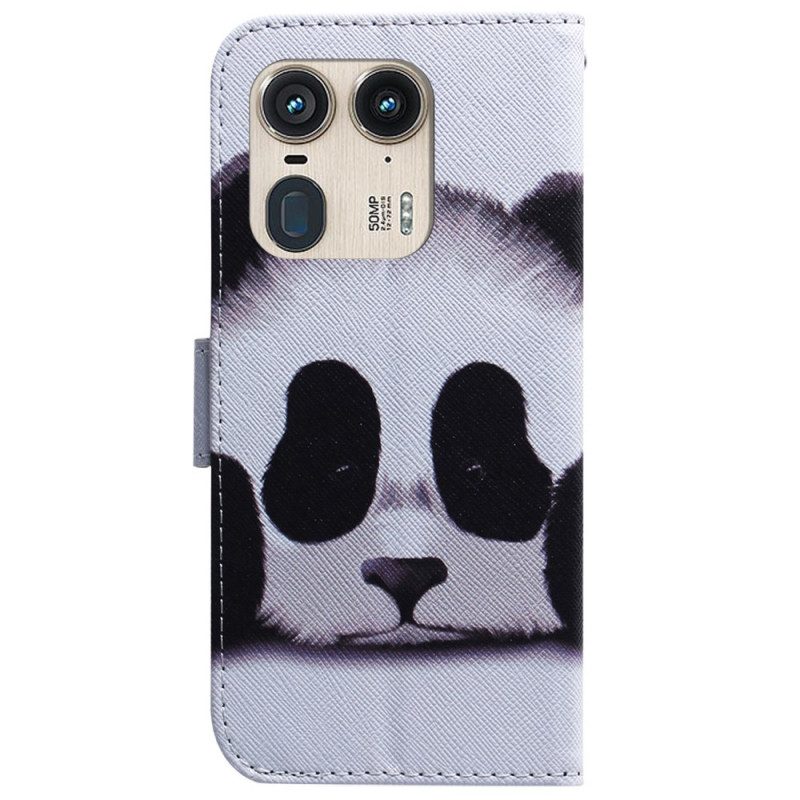 Leren Hoesje Motorola Edge 50 Ultra Panda Bescherming Hoesje