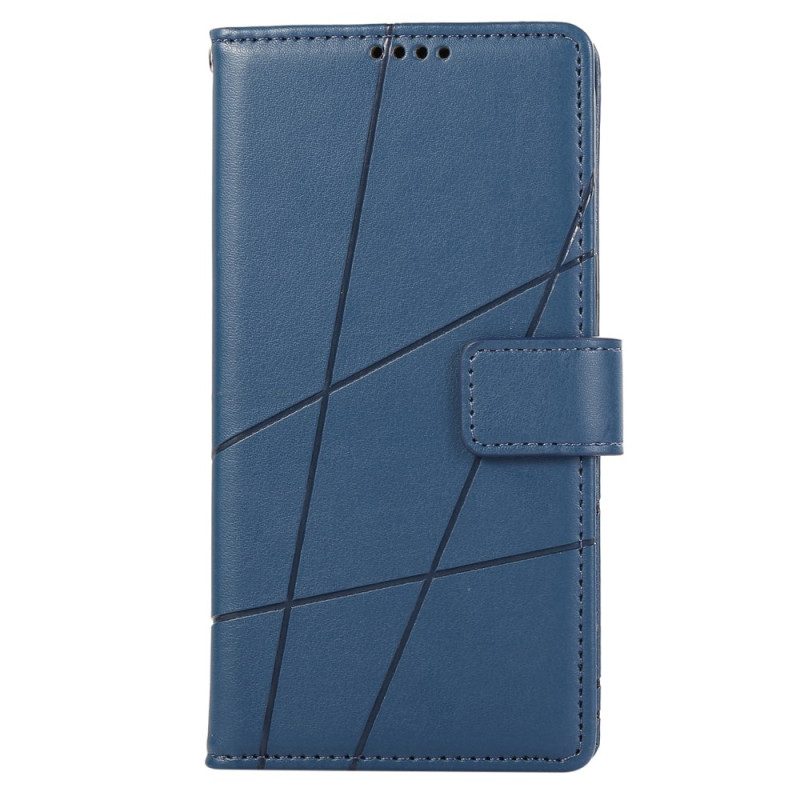 Flip Case Leren Oppo Reno 12 Pro 5g Lijnen