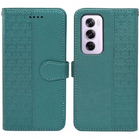 Flip Case Leren Oppo Reno 12 Pro 5g Verticale Fries Met Band