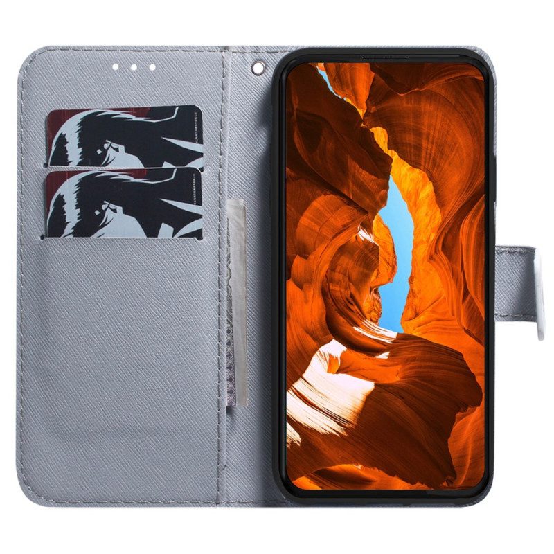 Flip Case Leren Oppo Reno 12 Pro 5g Wolfaquarel