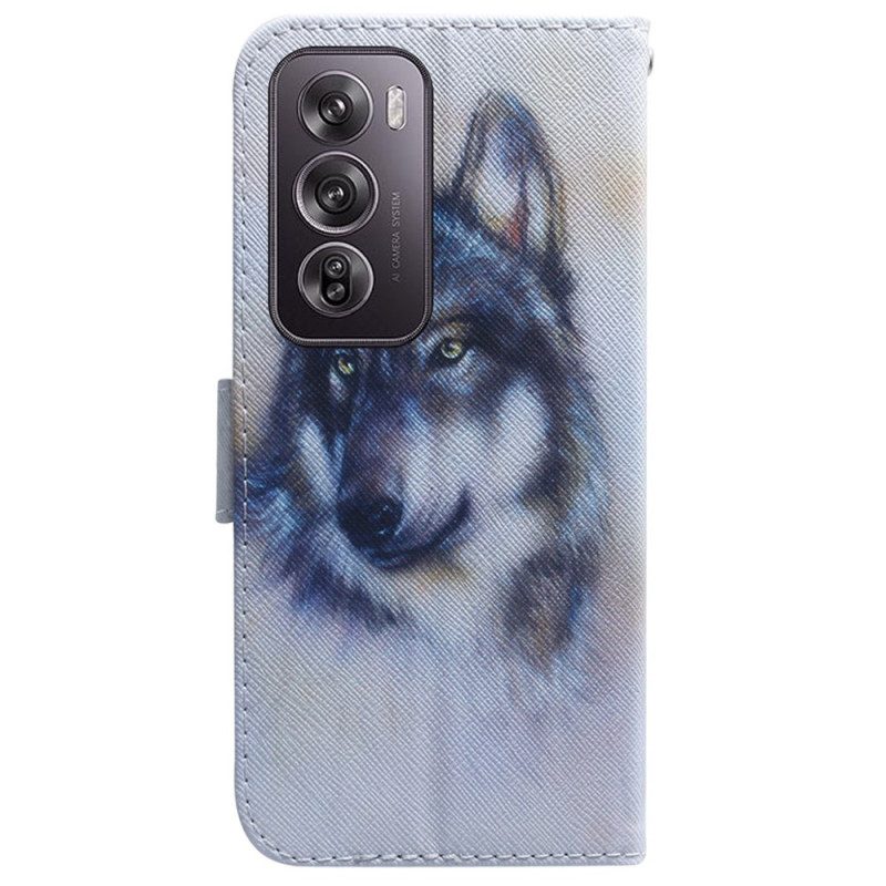 Flip Case Leren Oppo Reno 12 Pro 5g Wolfaquarel