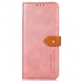 Leren Hoesje Oppo Reno 12 Pro 5g Gouden Sluiting Khazneh Bescherming Hoesje