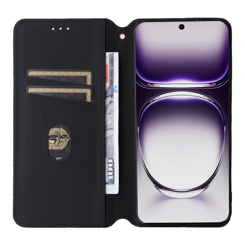 Leren Hoesje Voor Oppo Reno 12 Pro 5g 3d-ruitpatroon