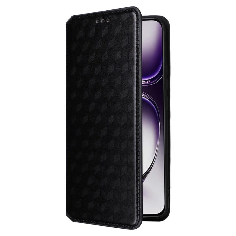 Leren Hoesje Voor Oppo Reno 12 Pro 5g 3d-ruitpatroon