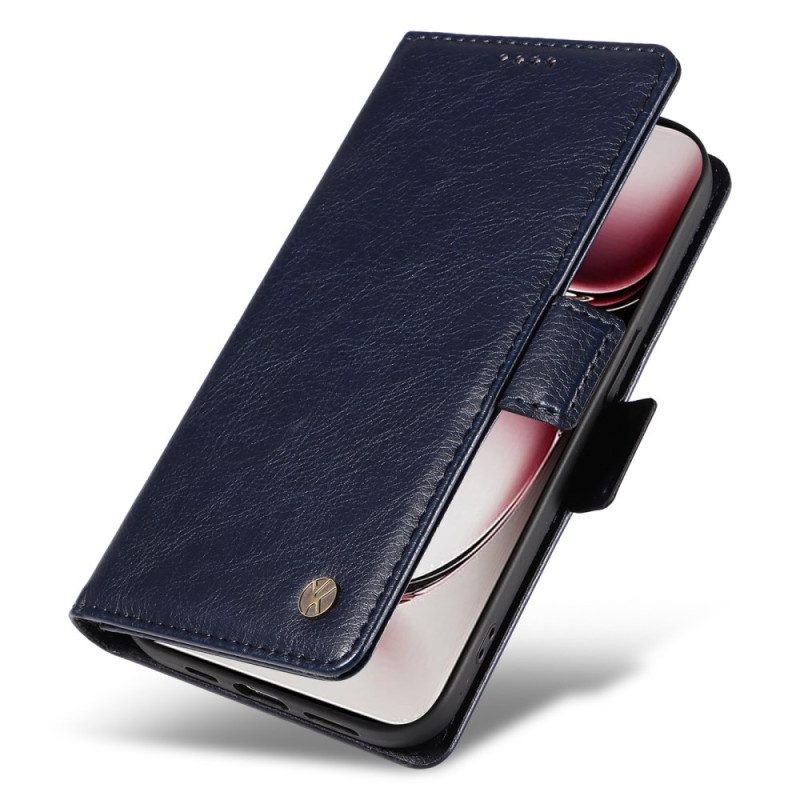 Leren Hoesje Voor Oppo Reno 12 Pro 5g Vintage Yikatu