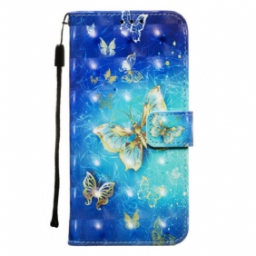 Folio-hoesje voor Samsung Galaxy Note 10 Gouden Vlinders