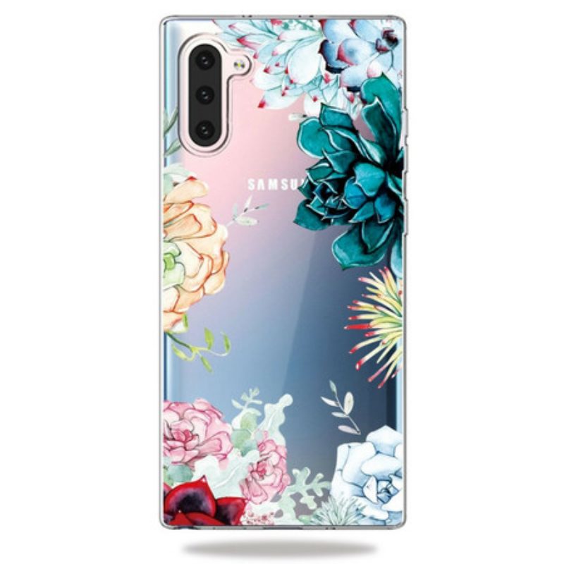 Telefoonhoesje voor Samsung Galaxy Note 10 Naadloze Aquarel Bloemen