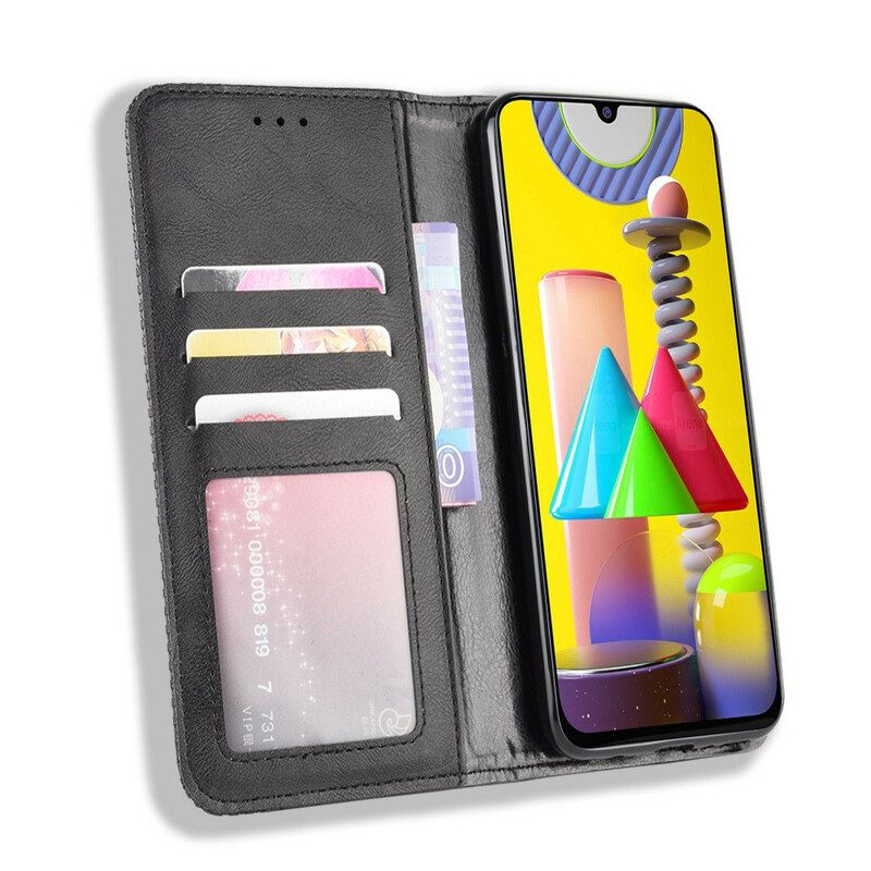 Bescherming Hoesje voor Samsung Galaxy M31 Folio-hoesje Gestileerd Vintage Leereffect