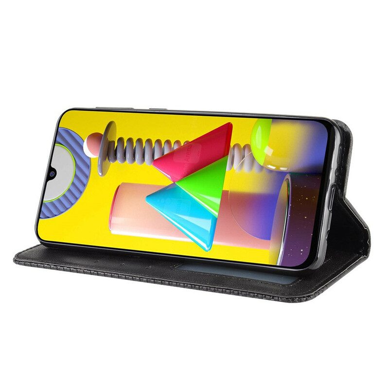 Bescherming Hoesje voor Samsung Galaxy M31 Folio-hoesje Gestileerd Vintage Leereffect