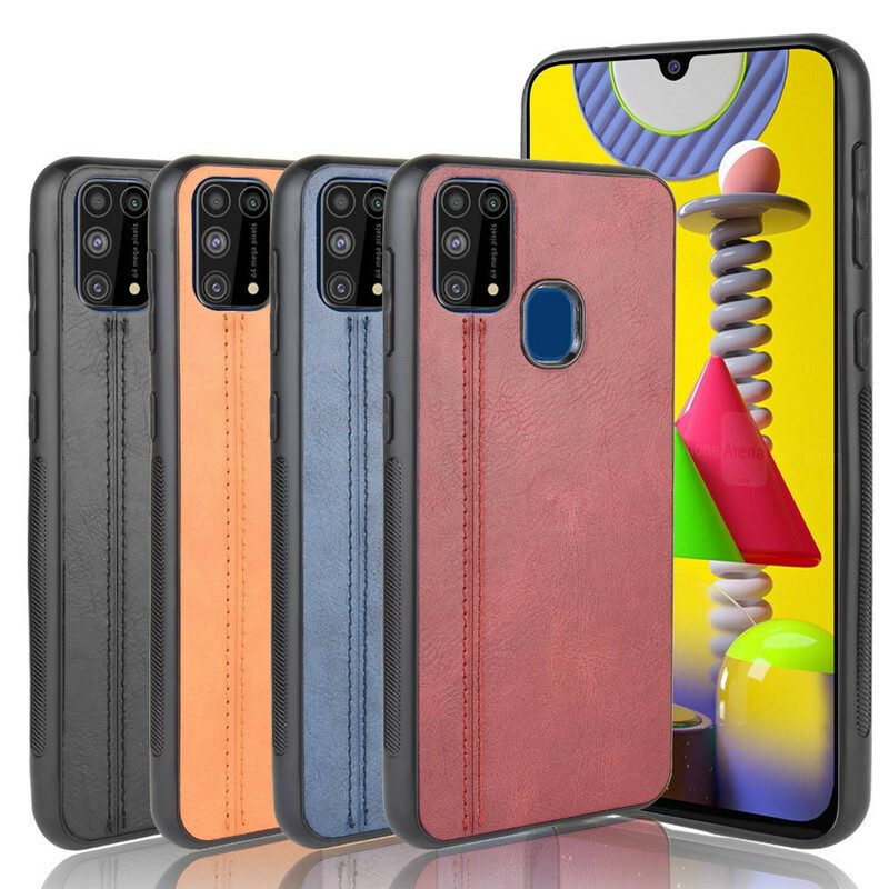 Hoesje voor Samsung Galaxy M31 Couture-leereffect