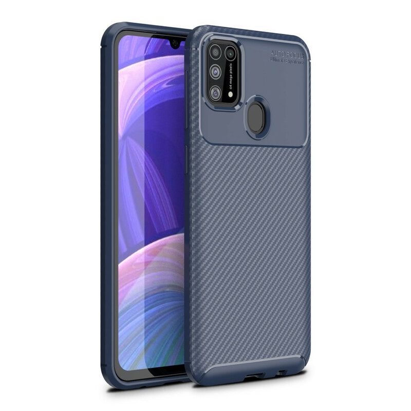 Hoesje voor Samsung Galaxy M31 Flexibele Koolstofvezeltextuur