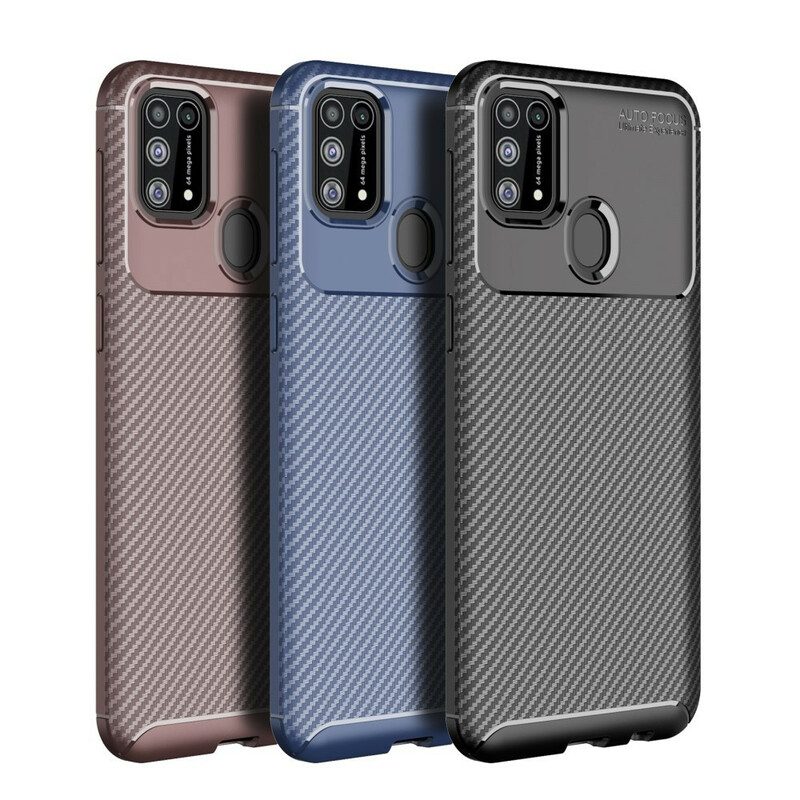 Hoesje voor Samsung Galaxy M31 Flexibele Koolstofvezeltextuur