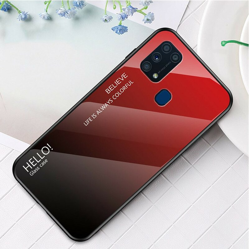 Telefoonhoesje voor Samsung Galaxy M31 Gehard Glas Hallo