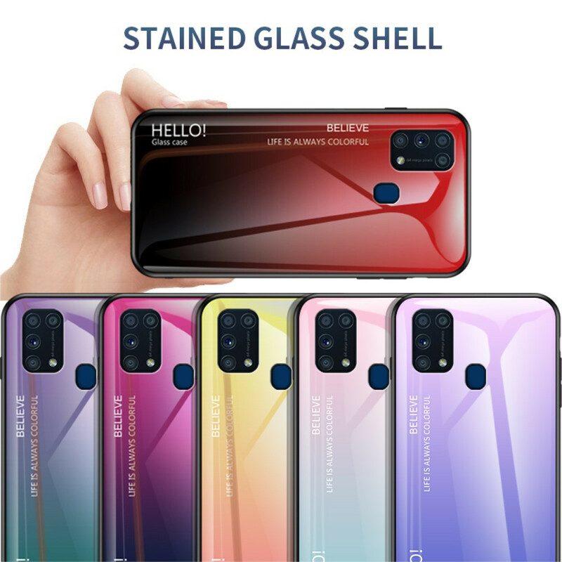 Telefoonhoesje voor Samsung Galaxy M31 Gehard Glas Hallo