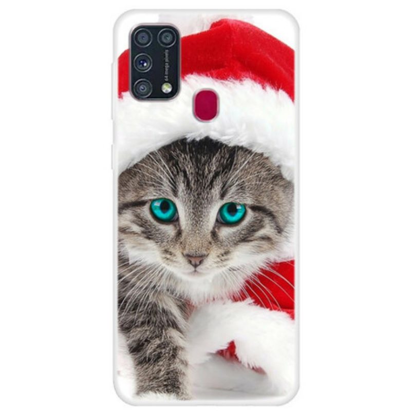 Telefoonhoesje voor Samsung Galaxy M31 Kerst Kat