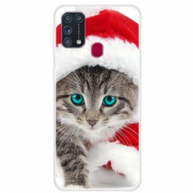 Telefoonhoesje voor Samsung Galaxy M31 Kerst Kat