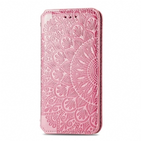 Bescherming Hoesje voor Motorola Edge 20 Folio-hoesje Draai Mandala Om