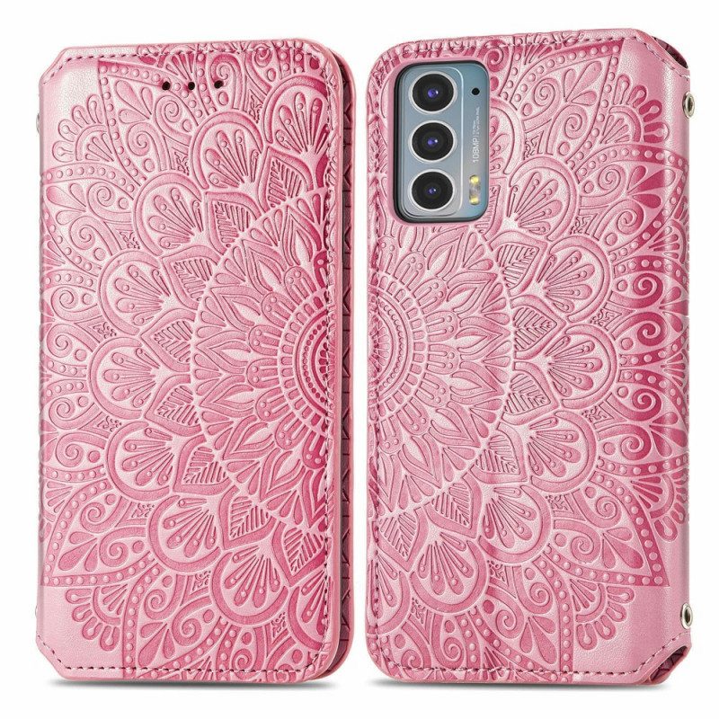 Bescherming Hoesje voor Motorola Edge 20 Folio-hoesje Draai Mandala Om