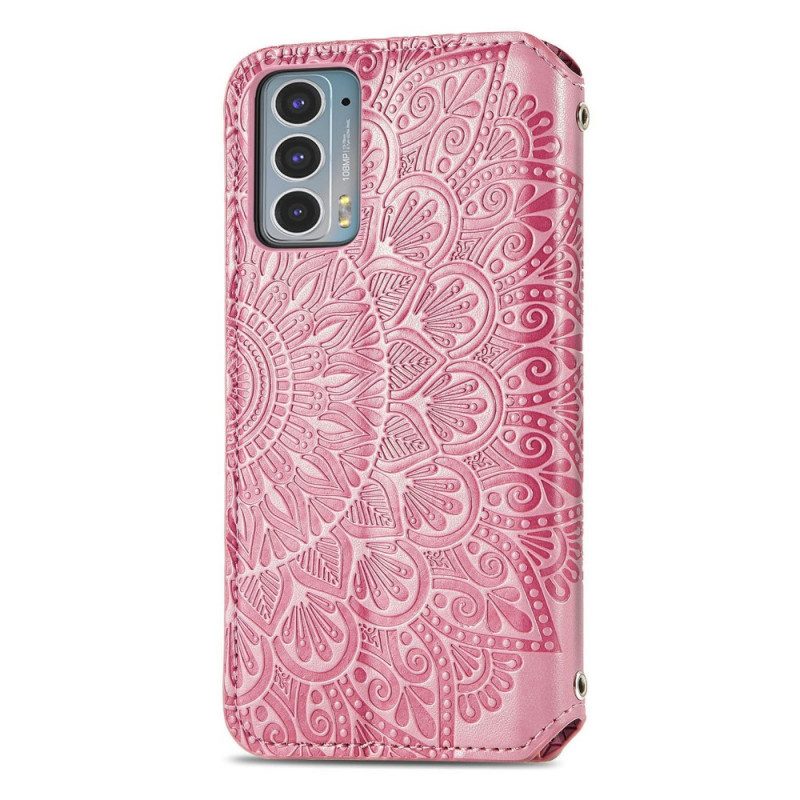 Bescherming Hoesje voor Motorola Edge 20 Folio-hoesje Draai Mandala Om