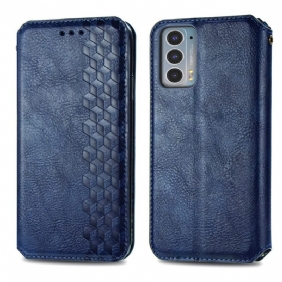 Bescherming Hoesje voor Motorola Edge 20 Folio-hoesje Leereffect Diamanttextuur